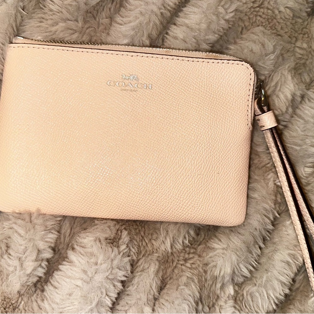 Coach Blush Pink Leather Wristlet